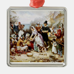 Erntedank-Pilger/indische Verzierung Ornament Aus Metall