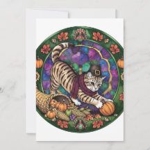 Erntedank-Pilger-Tabby-Katze-Buntglas-Medaille