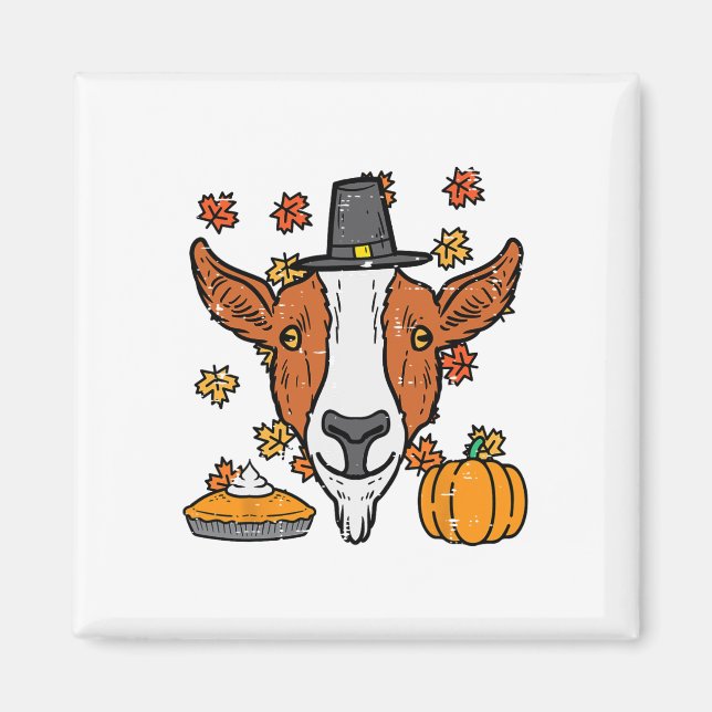 Erntedank Pilgrigziege Funny Fall Herbst Männer Wo Magnet (Vorne)