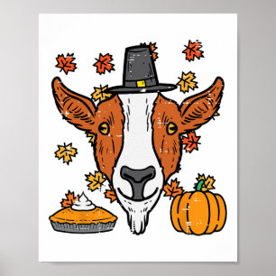 Erntedank Pilgrigziege Funny Fall Herbst Männer Wo Poster