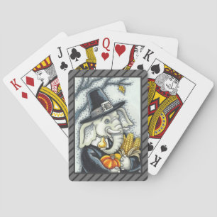 ERNTEDANK PILGRIM ELEPHANT, URLAUB PACHYDERM SPIELKARTEN