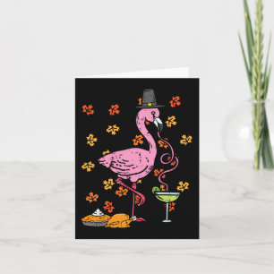 Erntedank Pilgrim Flamingo Herbst Männer Frauen Karte