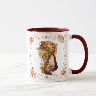Erntedank Pilgrim Girl Kaffee Tasse