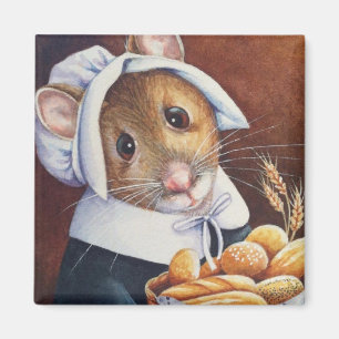 Erntedank Pilgrim Mouse Brotsaal Art Magnet
