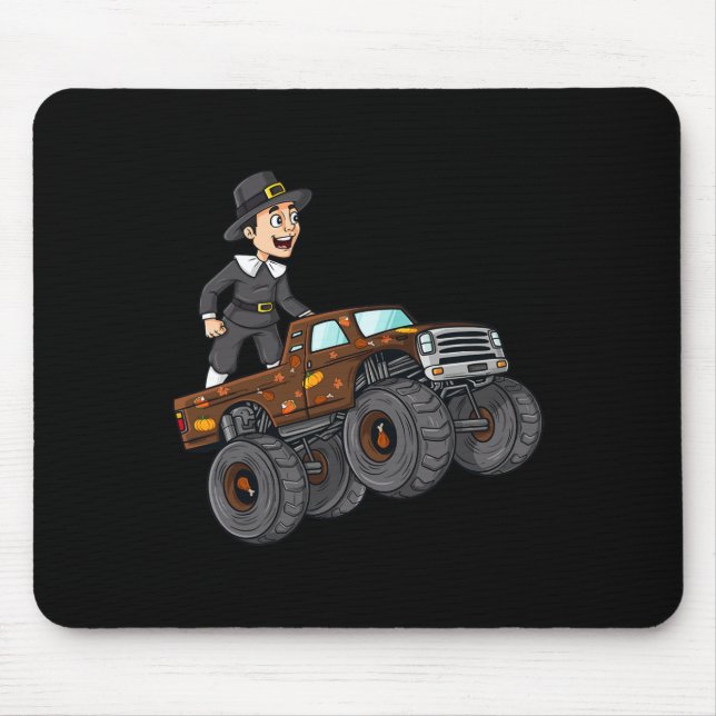 Erntedank Pilgrim Reitmonster Lkw Kleinkinder Mousepad (Vorne)