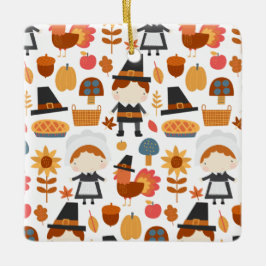 Erntedank Pilgrims ernten Muster Keramikornament