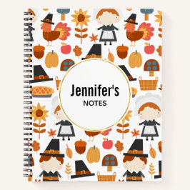 Erntedank Pilgrims ernten Muster Notizbuch