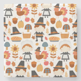 Erntedank Pilgrims ernten Muster Steinuntersetzer