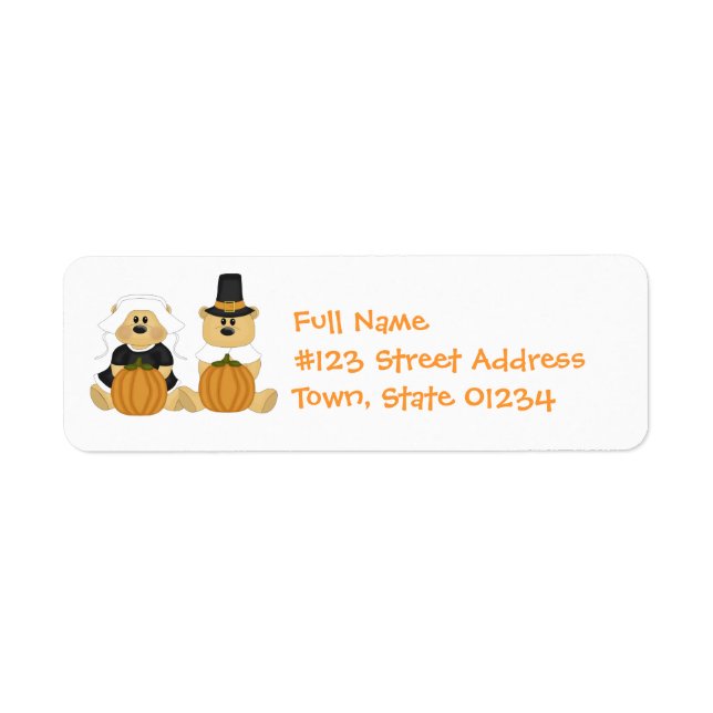 Erntedank Pilgrims Mailing Labels (Vorne)