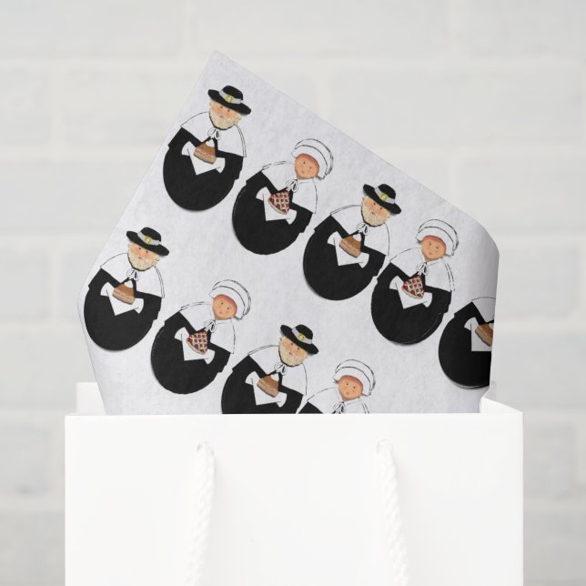 Erntedank Pilgrims Seidenpapier (Geschenktüte)