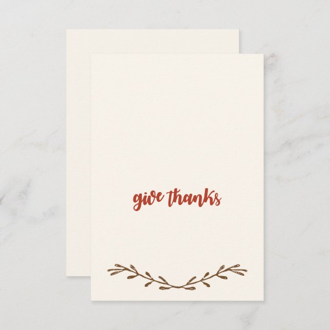 Erntedank-Platzkarten Einladung (Vorne/Hinten)