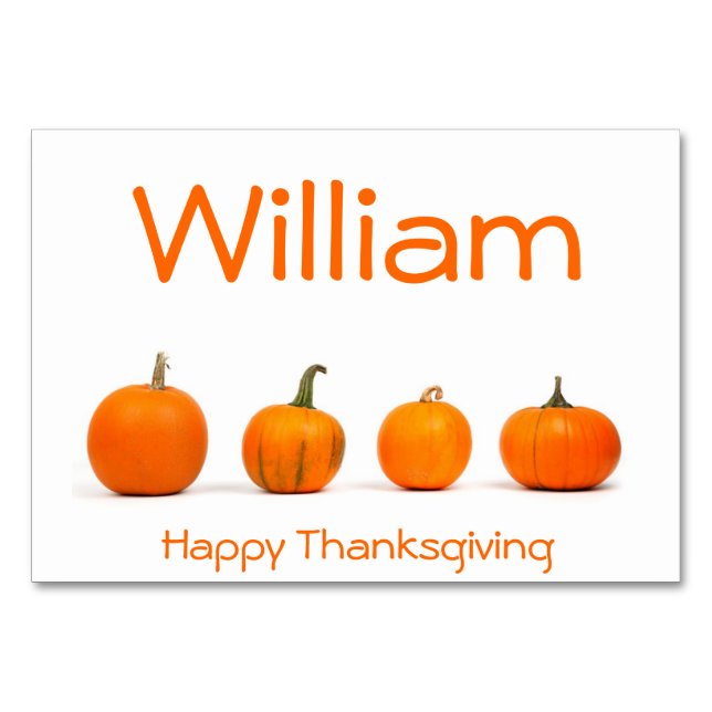 Erntedank-Platzkarten mit Pumpkins Tischnummer (Vorderseite)