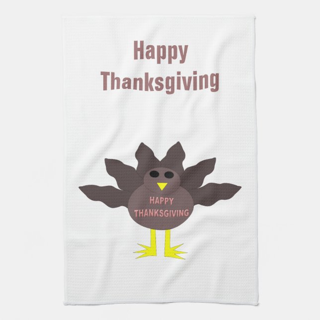 Erntedank Plucked Türkei Custom Kitchen Tower Geschirrtuch (Vertikal)