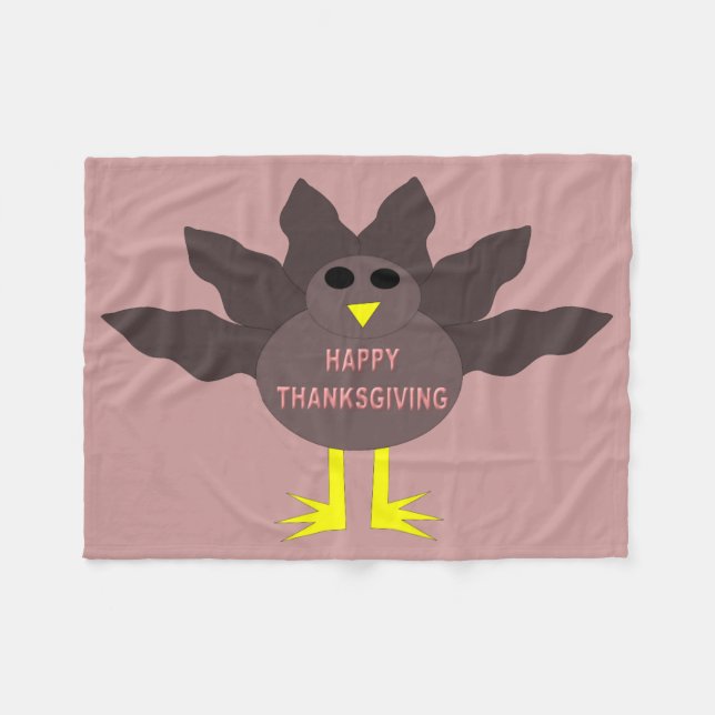 Erntedank Plucked Turkey Fleece Blanket (Vorderseite (Horizontal))