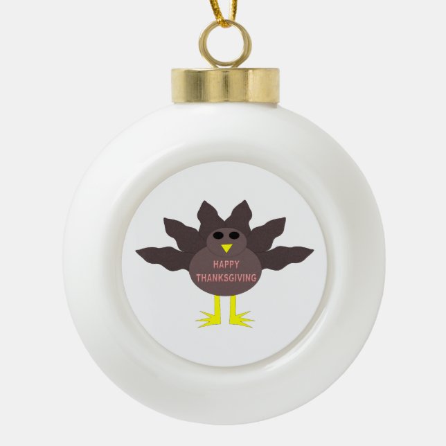 Erntedank Plucked Turkey Ornament (Vorderseite)