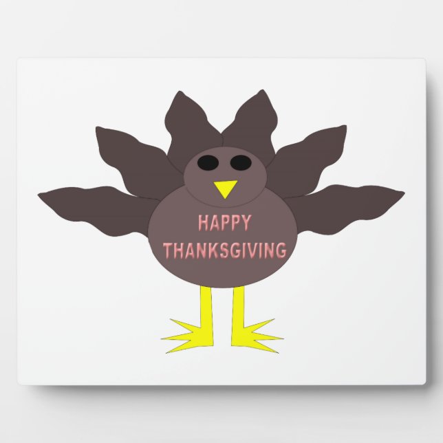Erntedank Plucked Turkey Plaque Fotoplatte (Vorderseite)