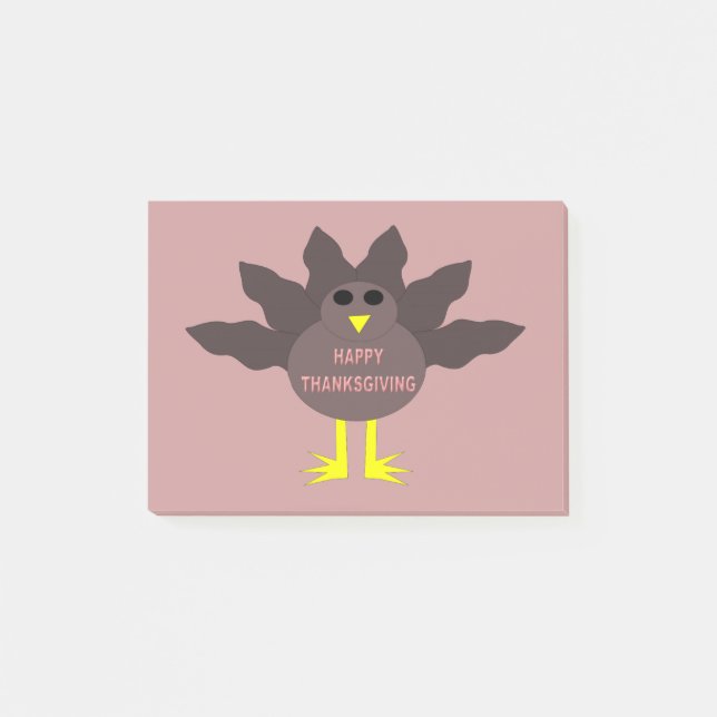 Erntedank PLucked Turkey Post es merkt Pad Post-it Klebezettel (Vorderseite)