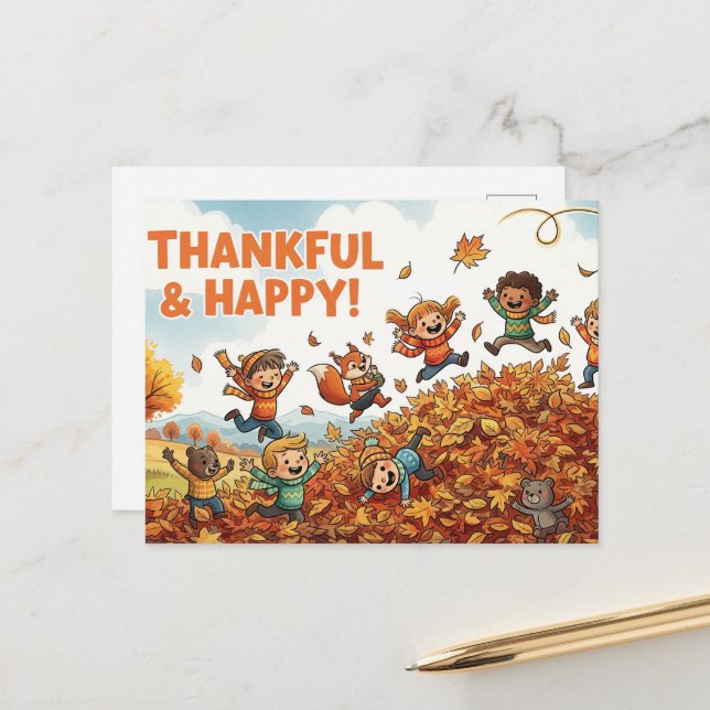 Erntedank Postkarte (Vorderseite/Rückseite Beispiel)
