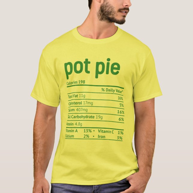 Erntedank Pot Pie Nutrition Facts Funny Christm T-Shirt (Vorderseite)