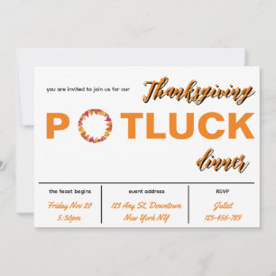 Erntedank Potluck Abendessen Einladung