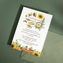 Erntedank Potluck Dinner Pumpkin Pie Sonnenblumen Einladung