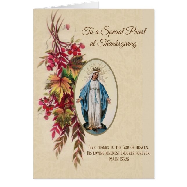 Erntedank Priester Jungfrau Mary Herbst Blume (Vorne)