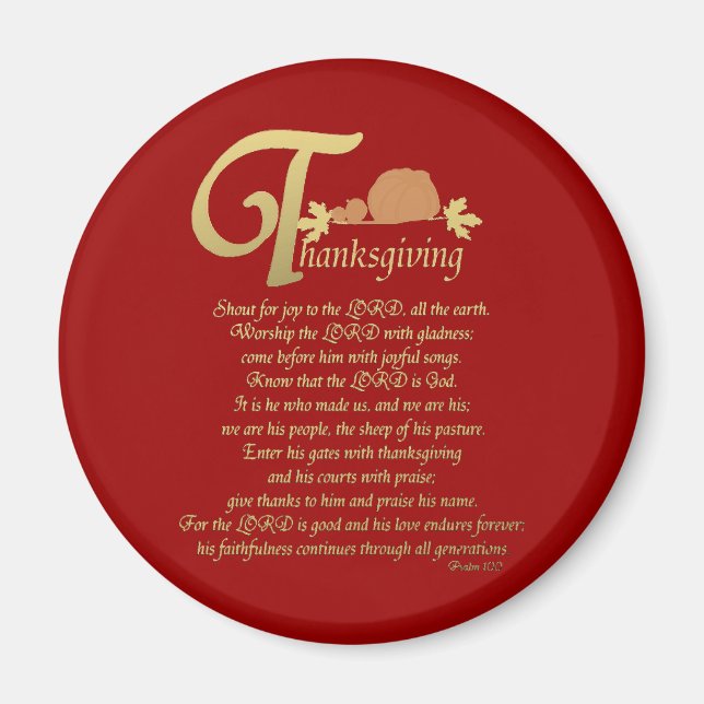 Erntedank - Psalm 100 Magnet (Vorne)