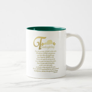 Erntedank - Psalm 100 Zweifarbige Tasse