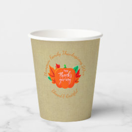 Erntedank Pumpkin 20xx Familienname hinzufügen Pappbecher