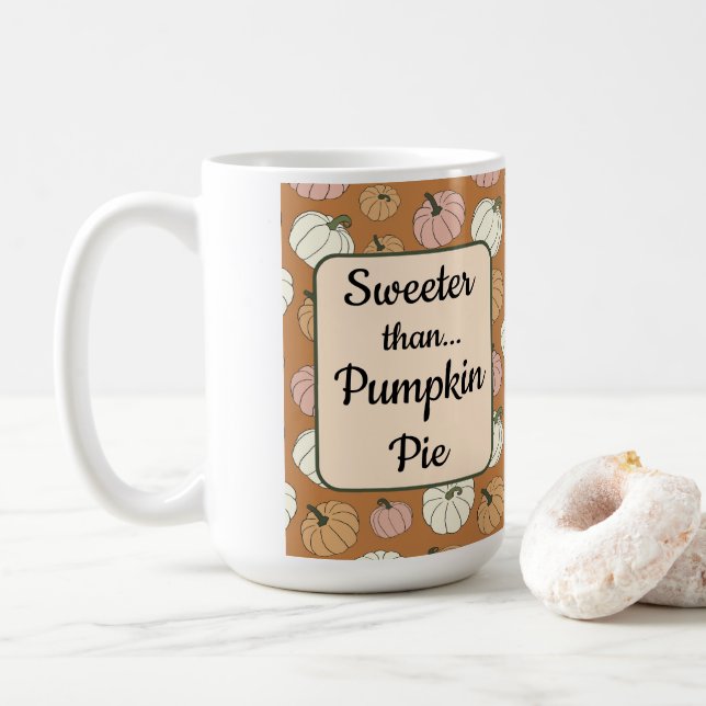 Erntedank Pumpkin All-over Print Kaffeetasse (Mit Donut)