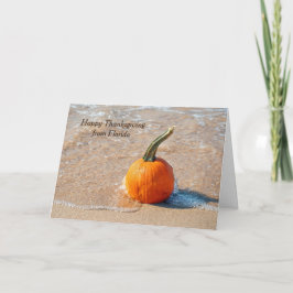Erntedank Pumpkin am Strand Karte
