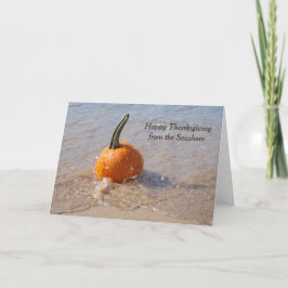 Erntedank Pumpkin am Strand Karte