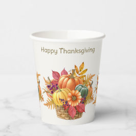 Erntedank Pumpkin Basket Paper Cups Pappbecher