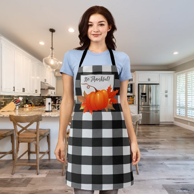 Erntedank Pumpkin Buffalo Karierte Schürze (Thanksgiving Pumpkin Buffalo Plaid Apron)