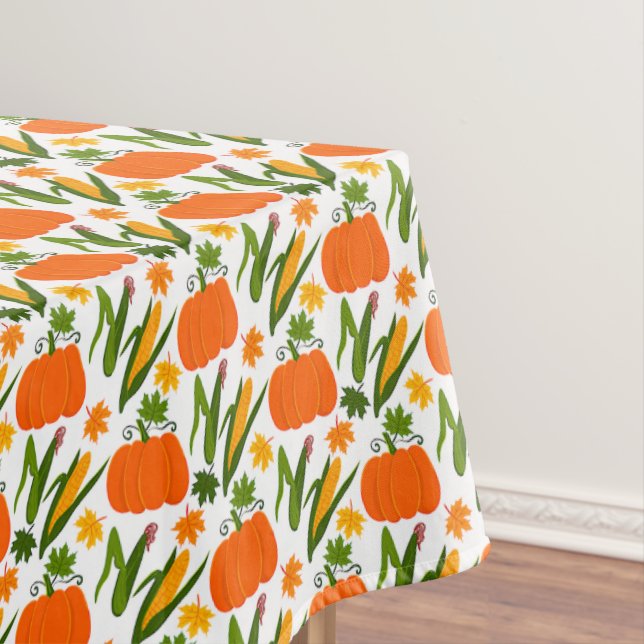 Erntedank Pumpkin, Corn & Leaf Tablecloth Tischdecke (Beispiel)