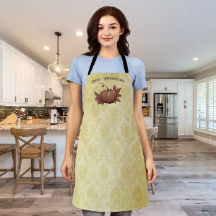 Erntedank Pumpkin Damask Gelb Schürze