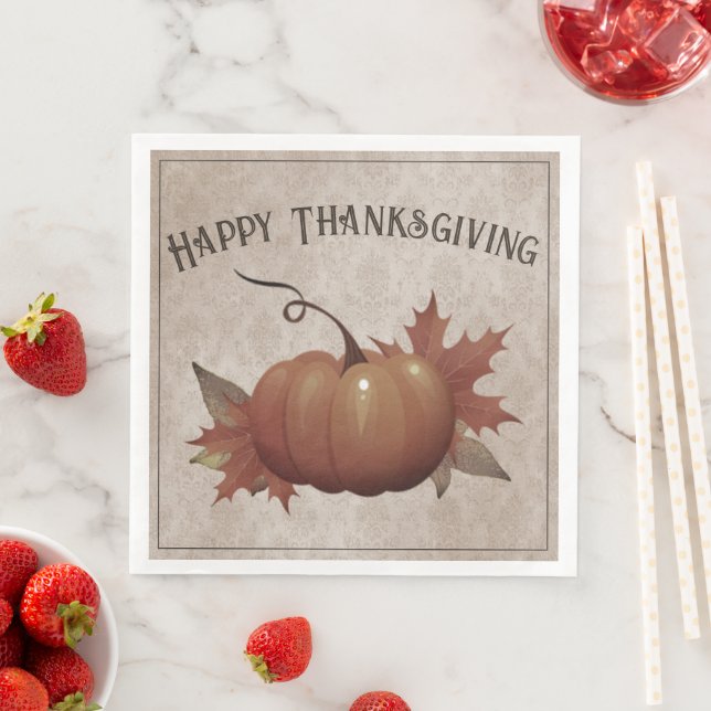 Erntedank Pumpkin Damask Serviette (Beispiel)