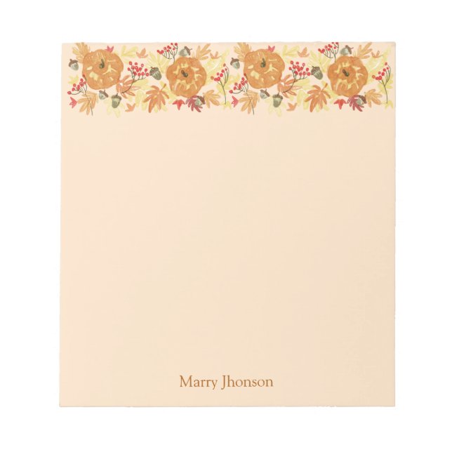 Erntedank PUmpkin Dinner Notizblock (Vorderseite)