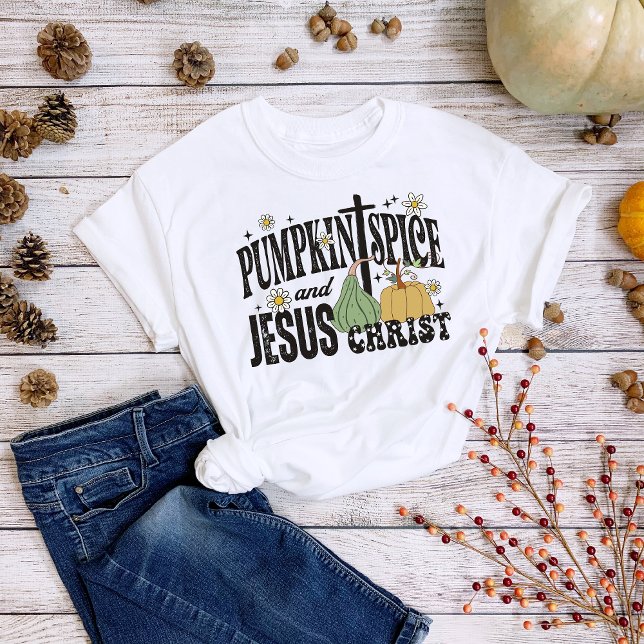 Erntedank Pumpkin Gewürz Jesus Christus Fall Tri-Blend Shirt (Von Creator hochgeladen)
