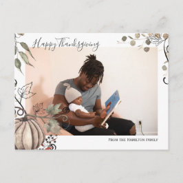 Erntedank Pumpkin Harvest Foto Personalisiert Postkarte