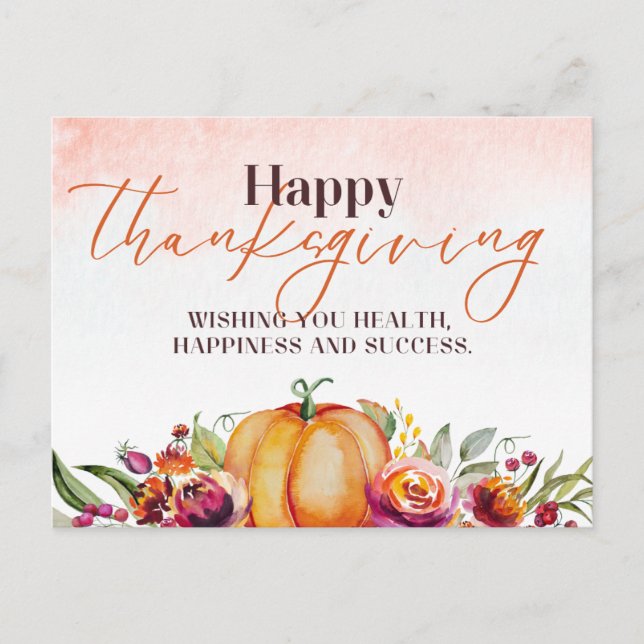 Erntedank Pumpkin & Herbst Postkarte (Vorderseite)