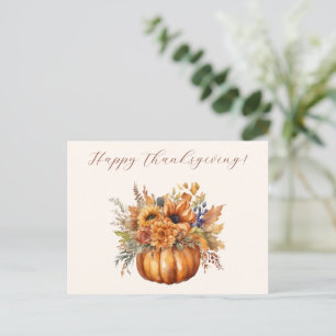 Erntedank-Pumpkin mit Blume- Postkarte