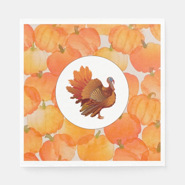 Erntedank Pumpkin Paper Napkin Serviette (Vorderseite)