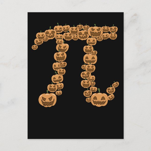 Erntedank Pumpkin Pi Kürbislaterne Postkarte (Vorderseite)
