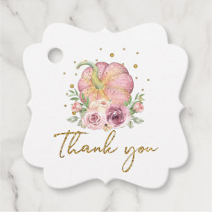 Erntedank Pumpkin Pink Gold Danke Geschenkanhänger