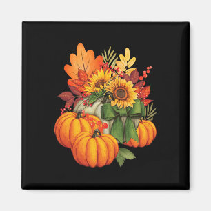 Erntedank Pumpkin Sonnenblume Herbst Herbsturlaub Magnet