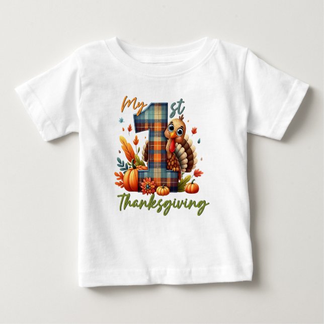 Erntedank Pumpkin Wasserfarbe Herbst Baby T-shirt (Vorderseite)