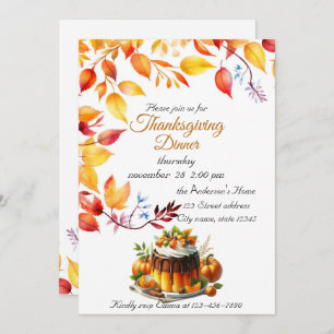 Erntedank Pumpkin Wasserfarbe Herbst Einladung