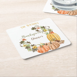 Erntedank Pumpkins Butternut Sage Vines Rechteckiger Pappuntersetzer