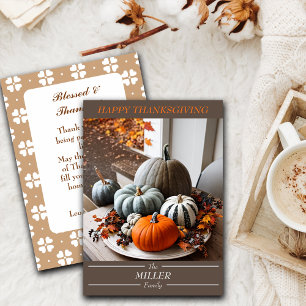 Erntedank Pumpkins Editable Family Feiertagskarte